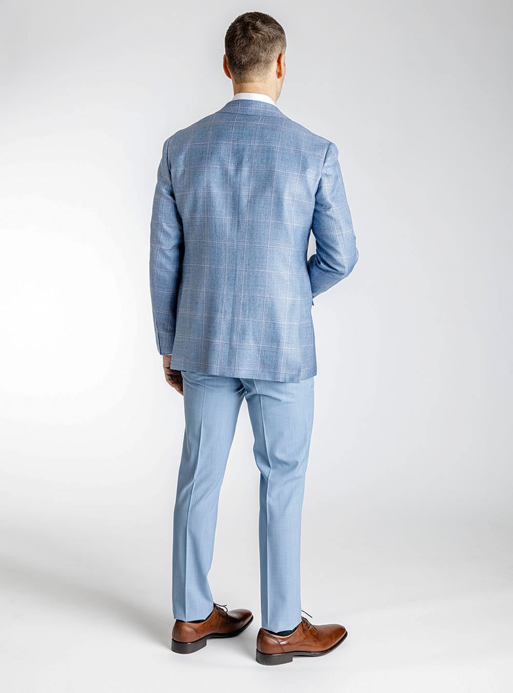 Canali Sky Blue Overcheck Sport Jacket