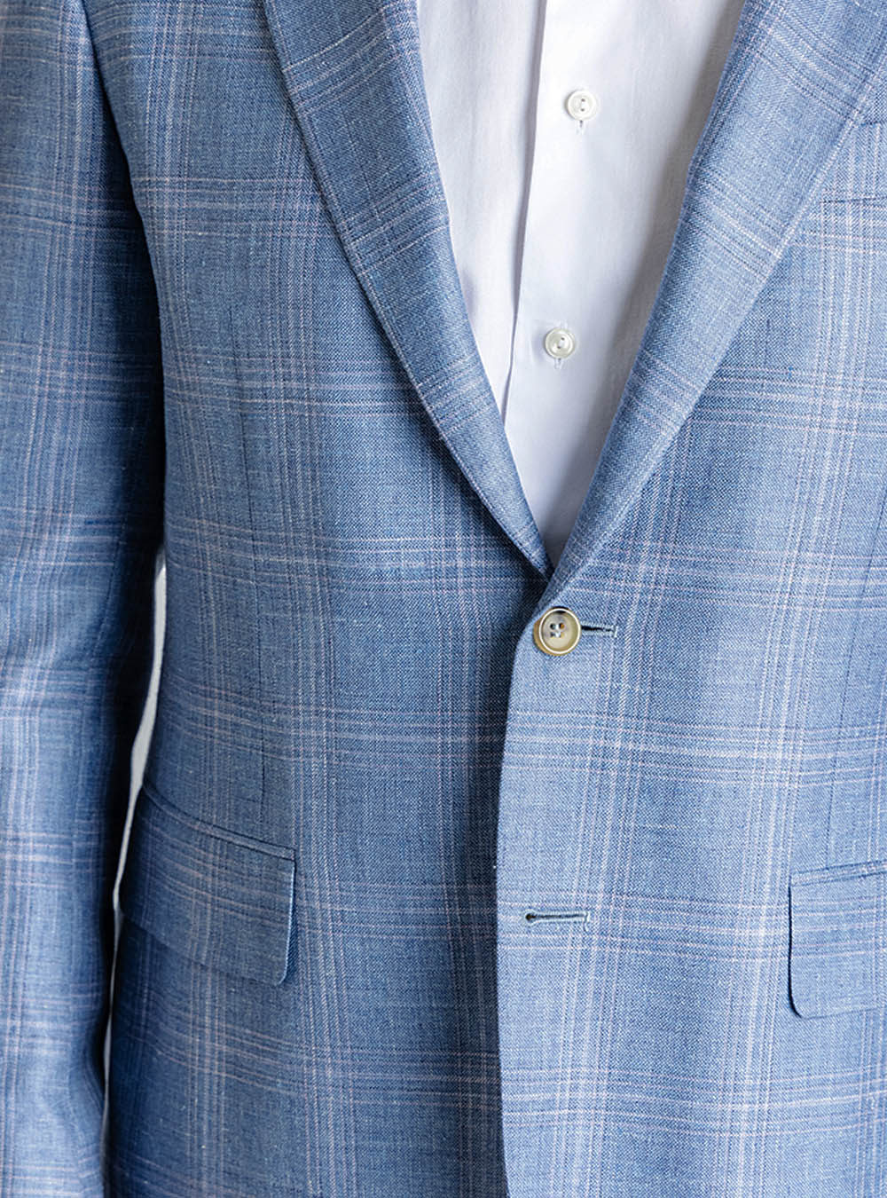 Canali Sky Blue Overcheck Sport Jacket