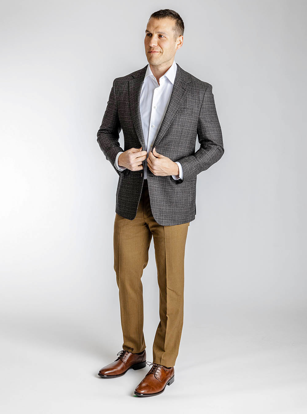 Coppley Deep Brown Textured Weave Sport Jacket