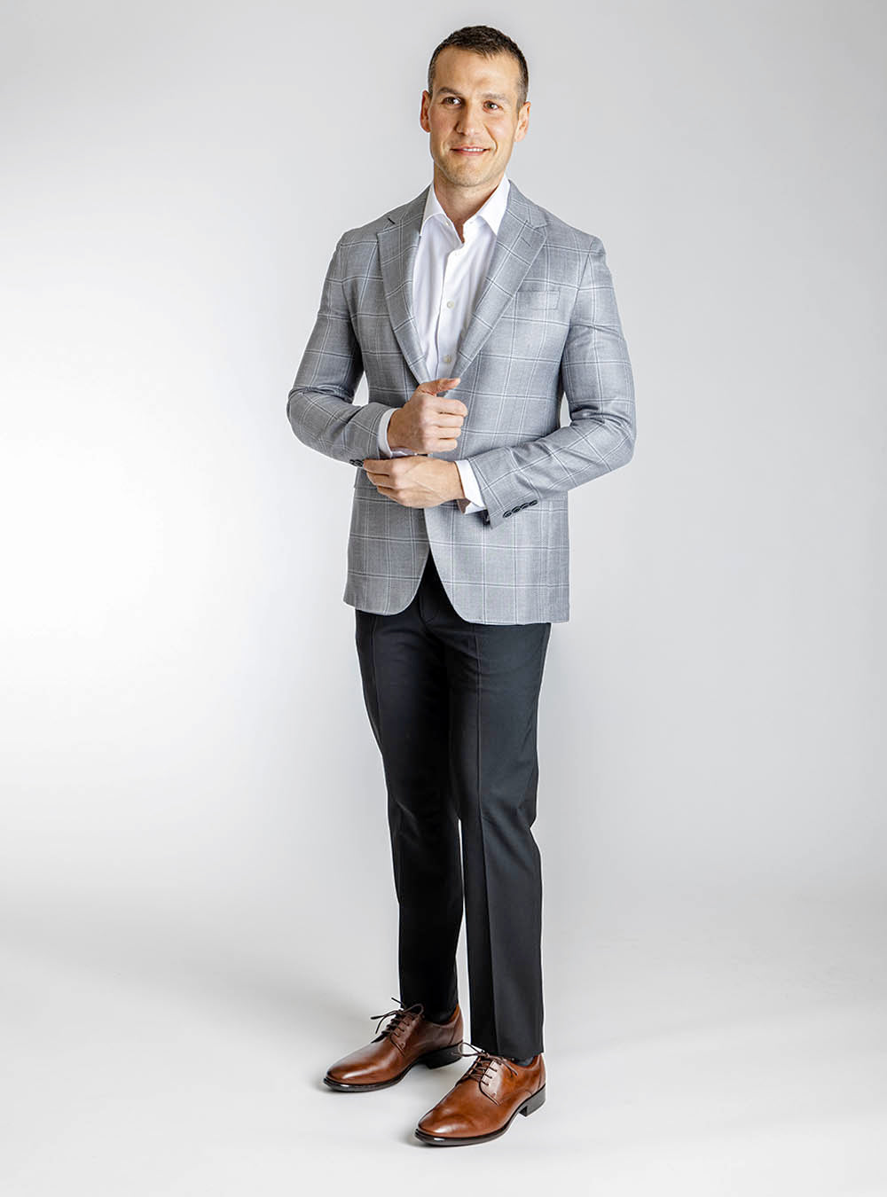 Coppley Mid Grey Windowpane Sport Jacket