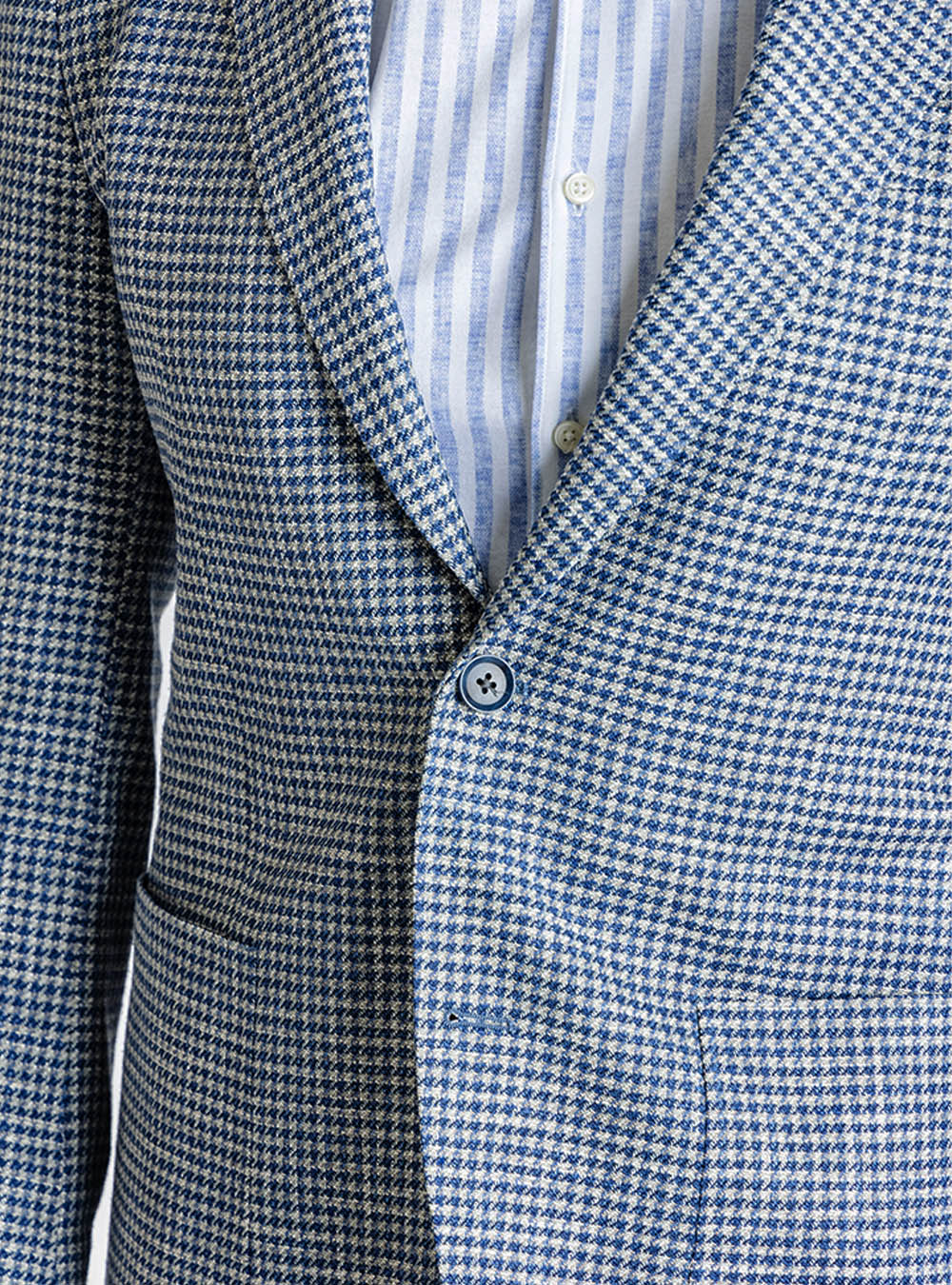 Coppley Sky Blue and Navy Houndstooth Sport Jacket