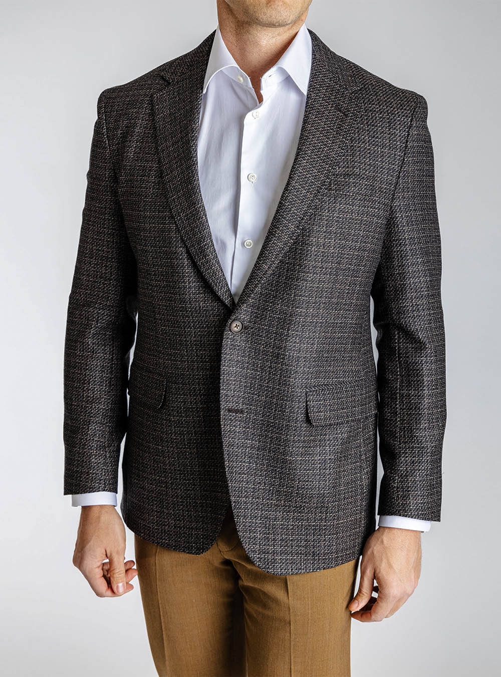 Coppley Deep Brown Textured Weave Sport Jacket