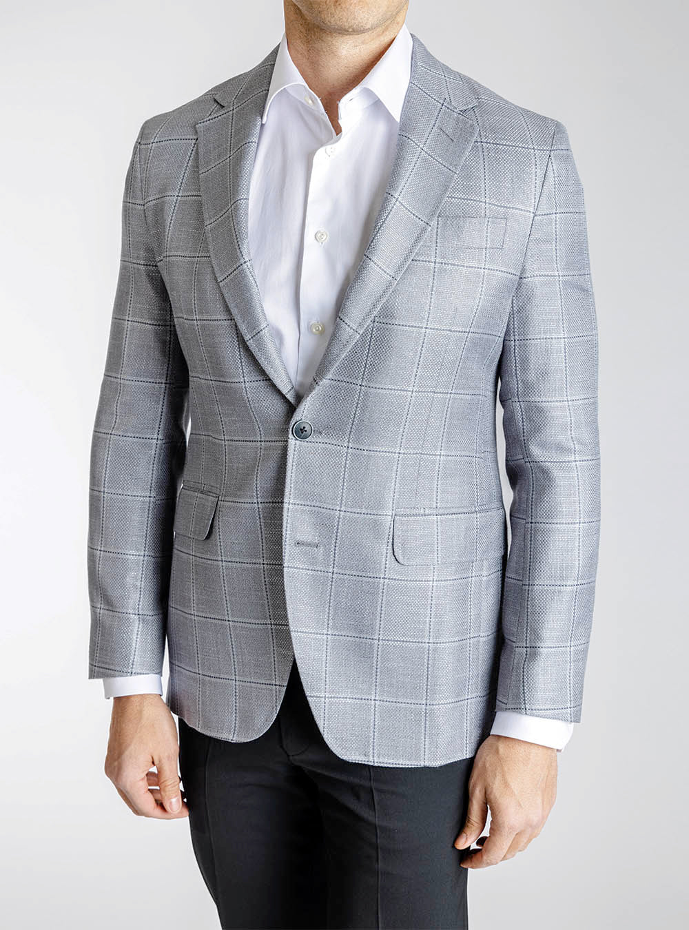 Coppley Mid Grey Windowpane Sport Jacket