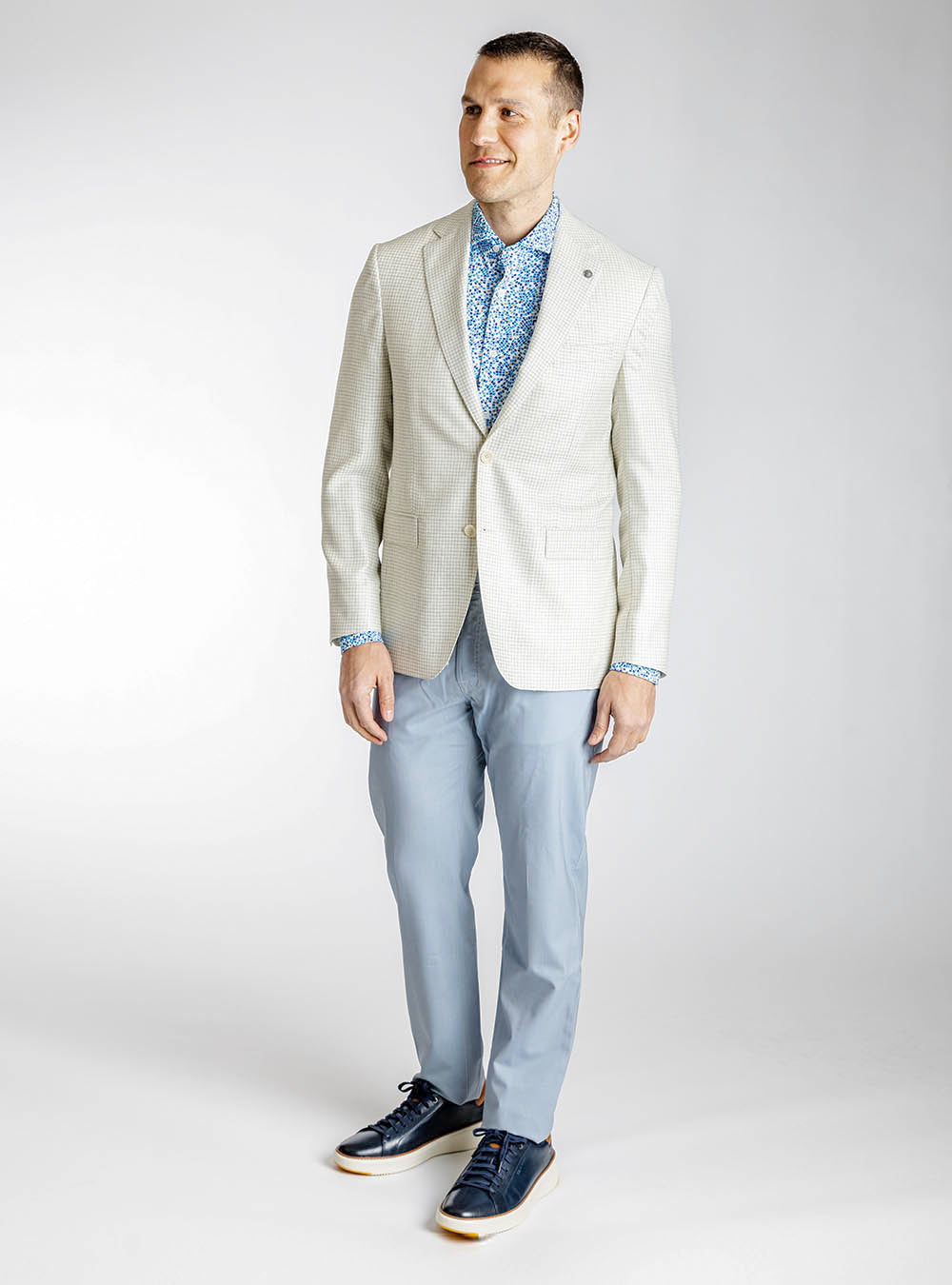 Jack Victor Cream and Grey Herringbone Sport Jacket