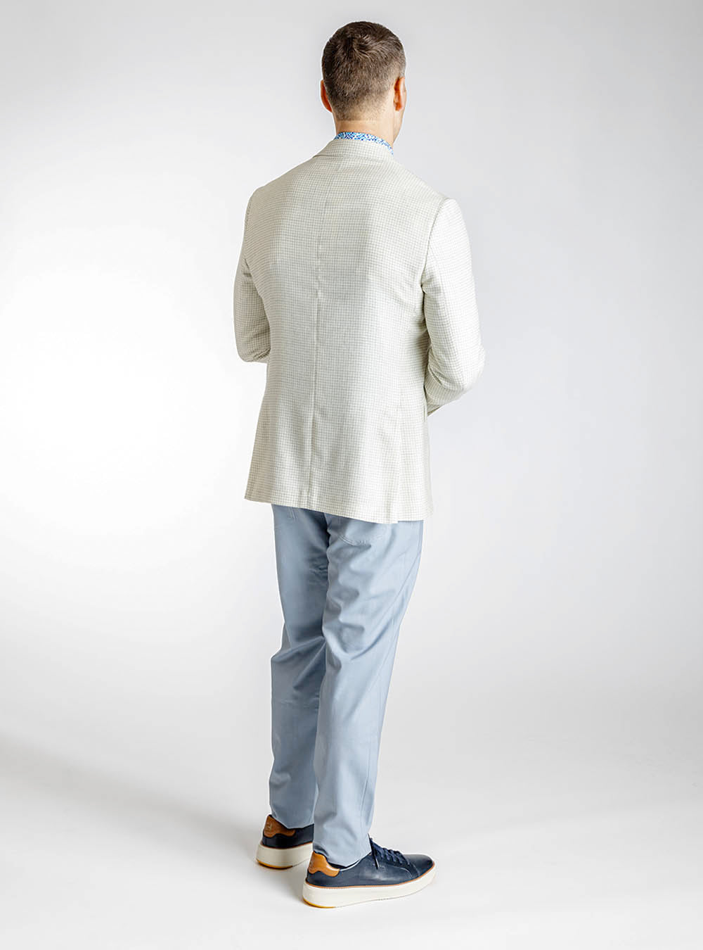 Jack Victor Cream and Grey Herringbone Sport Jacket