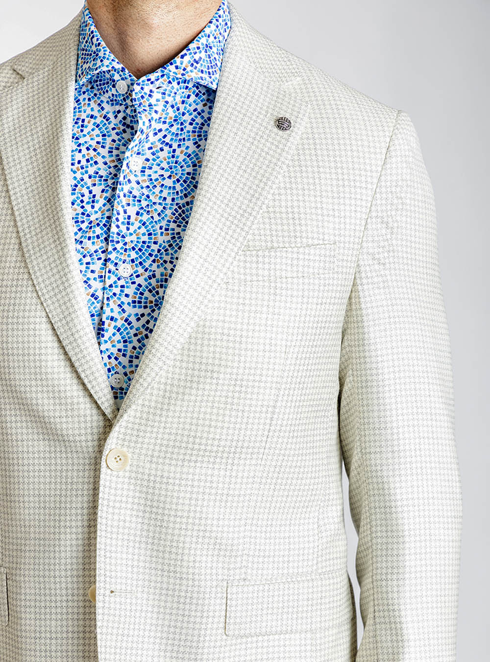 Jack Victor Cream and Grey Herringbone Sport Jacket