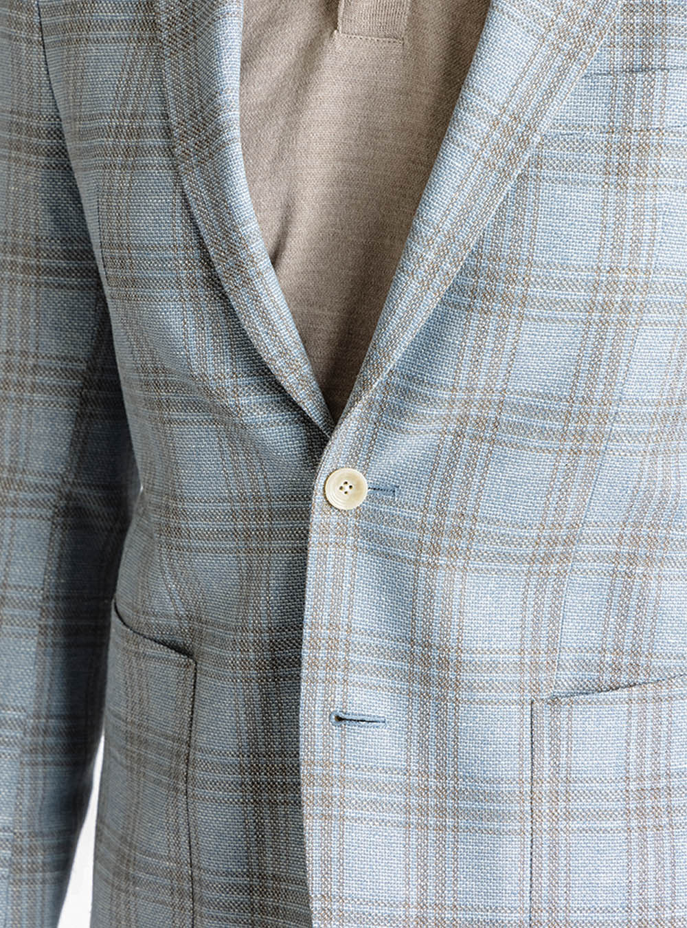 Jack Victor Light Blue and Tan Check Sport Jacket