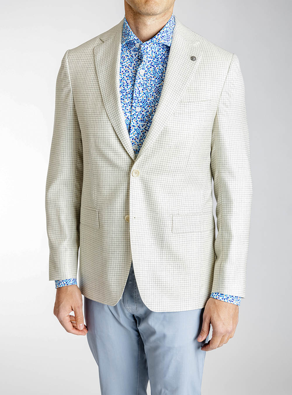 Jack Victor Cream and Grey Herringbone Sport Jacket