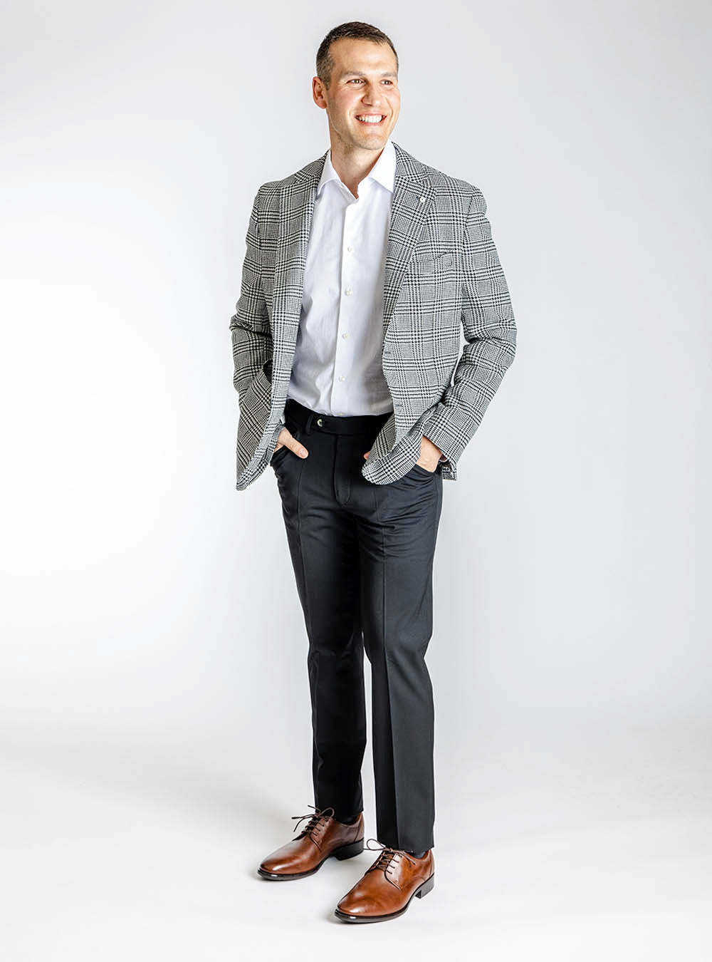 L.B.M. 1911 Black & White Houndstooth Sport Jacket