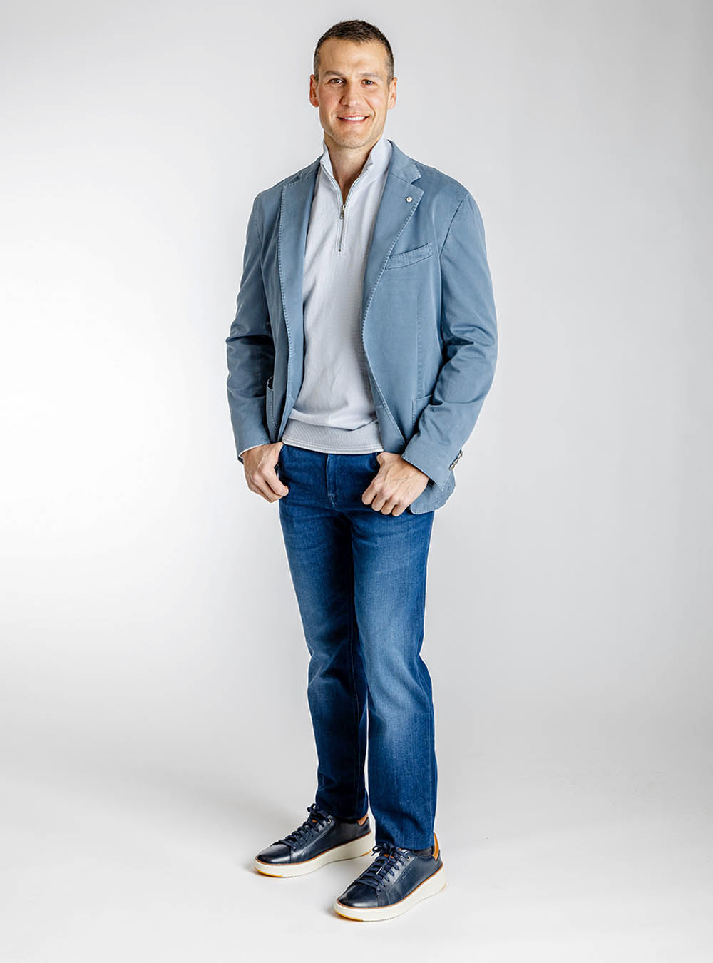 L.B.M. 1911 Steel Blue Cotton Sport Jacket