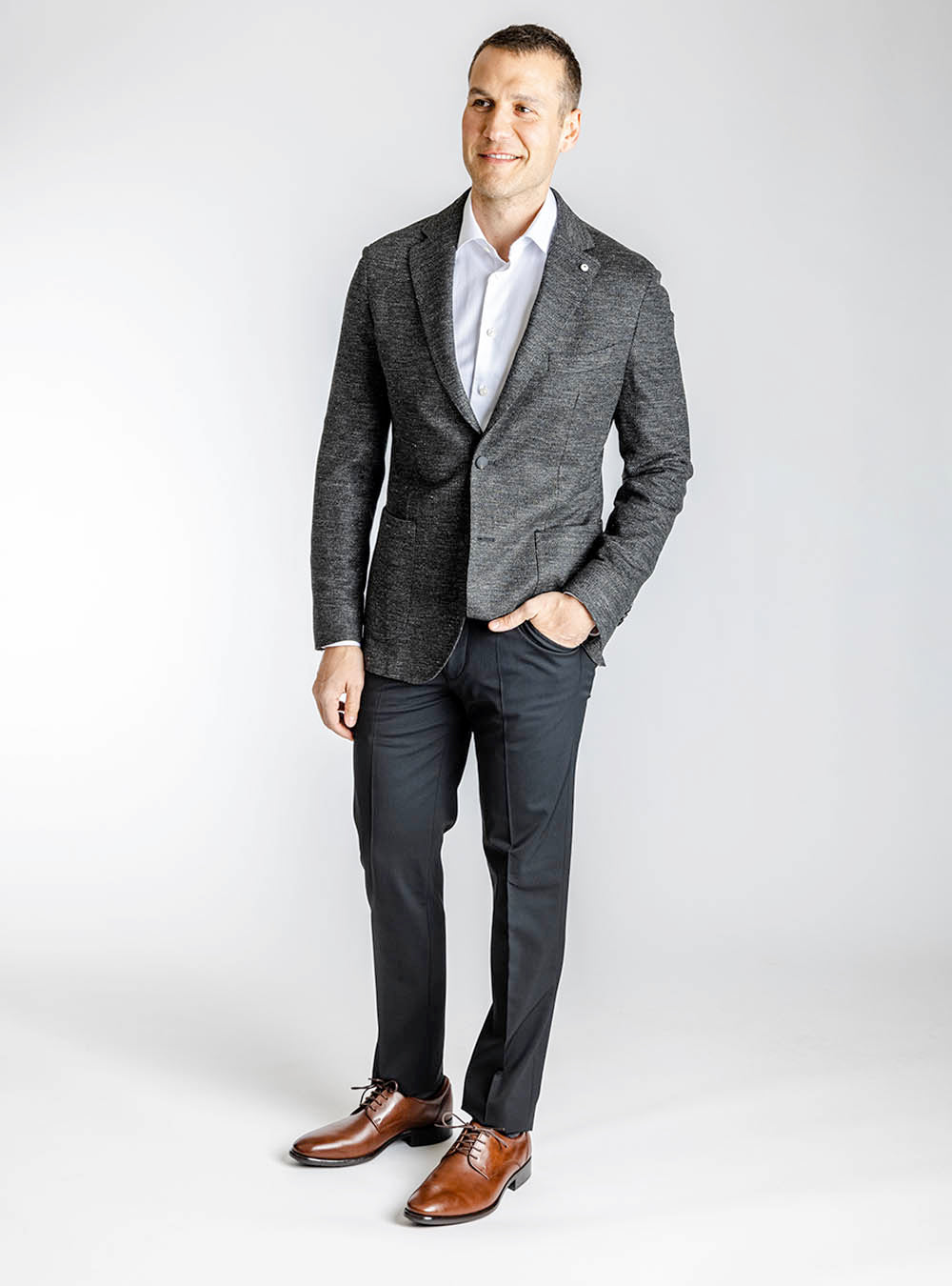 L.B.M 1911 Black and Grey Fleck Sport Jacket