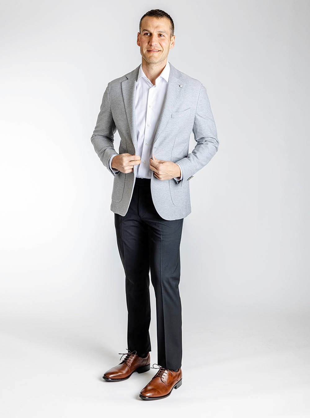 L.B.M. 1911 Steel Grey Textured Sport Jacket