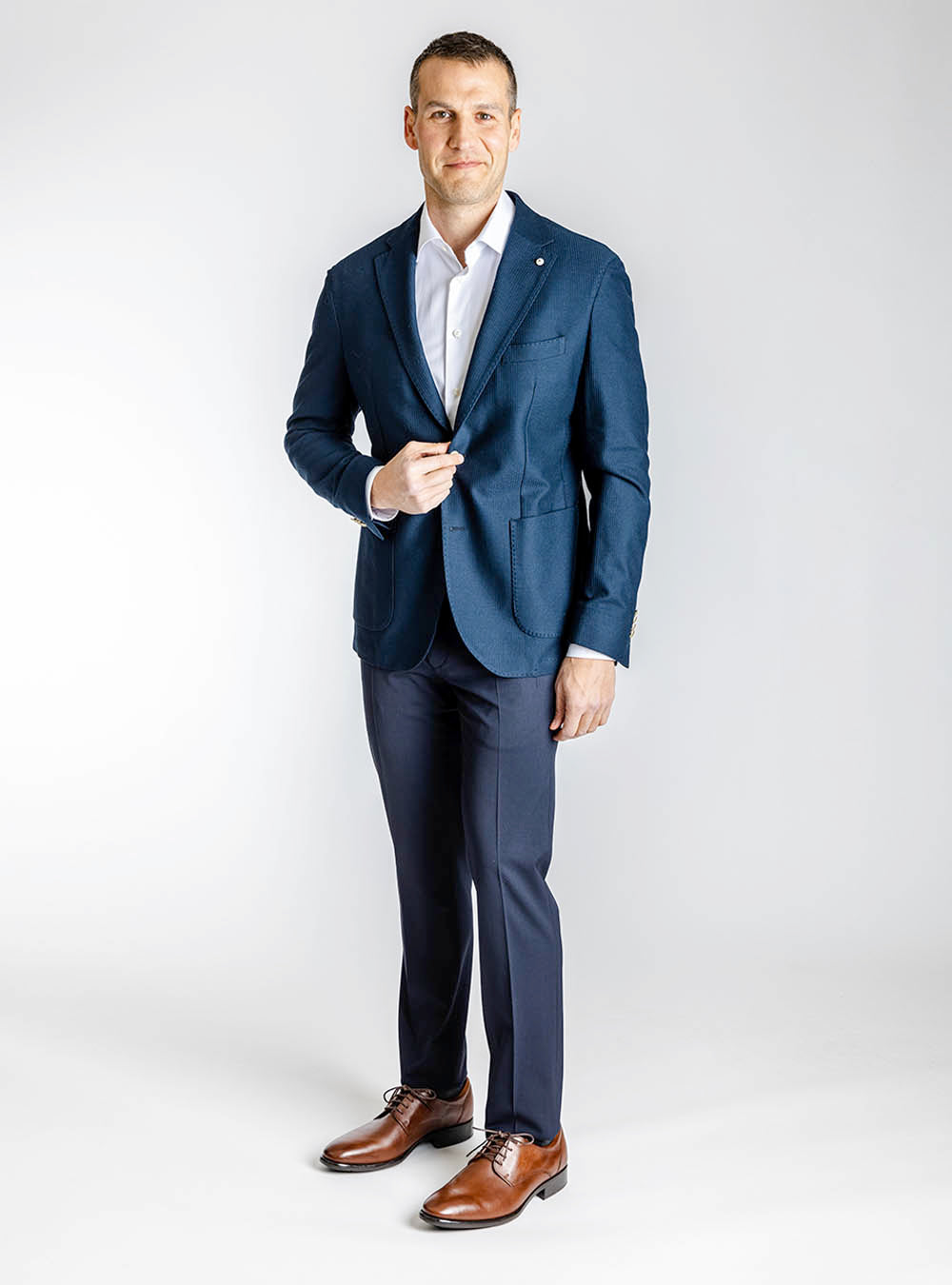 L.B.M. 1911 Navy Textured Sport Jacket