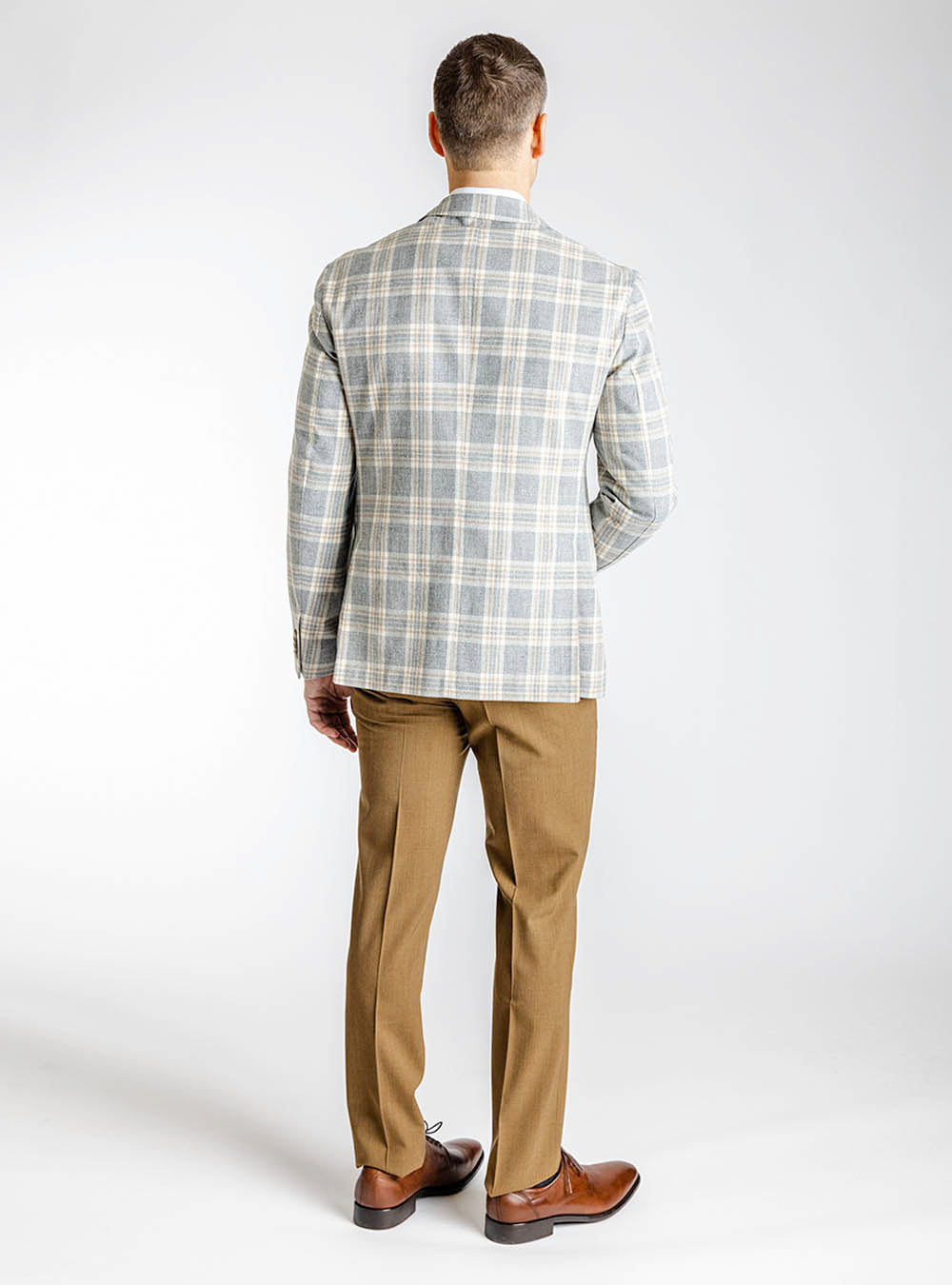L.B.M. 1911 Light Grey Cream and tan Sport Jacket