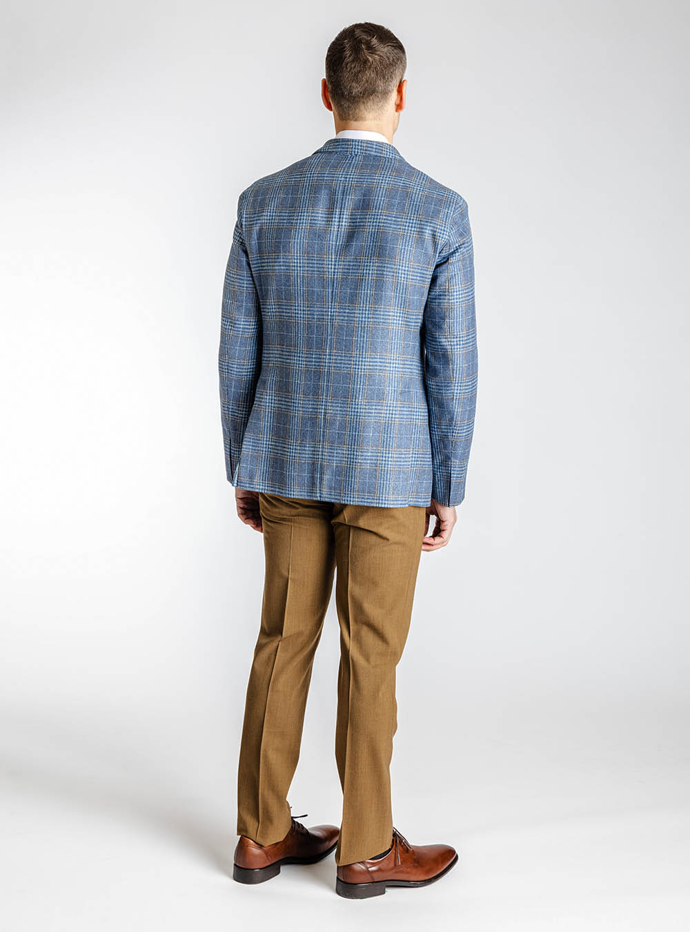 L.B.M. 1911 Blue and Tan Check Sport Jacket