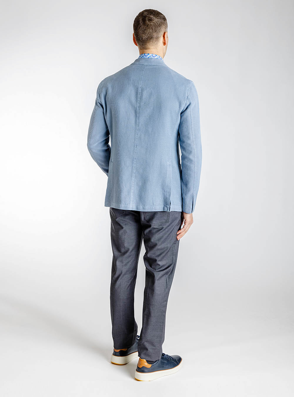 L.B.M. 1911 Blue Textured Cotton Sport Jacket