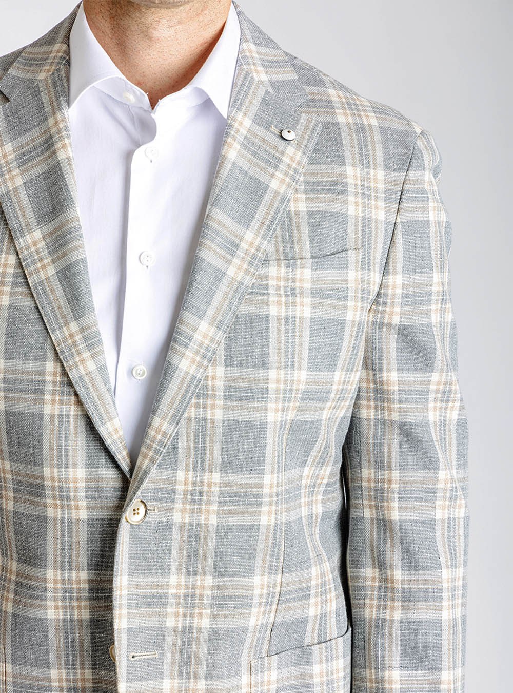 L.B.M. 1911 Light Grey Cream and tan Sport Jacket
