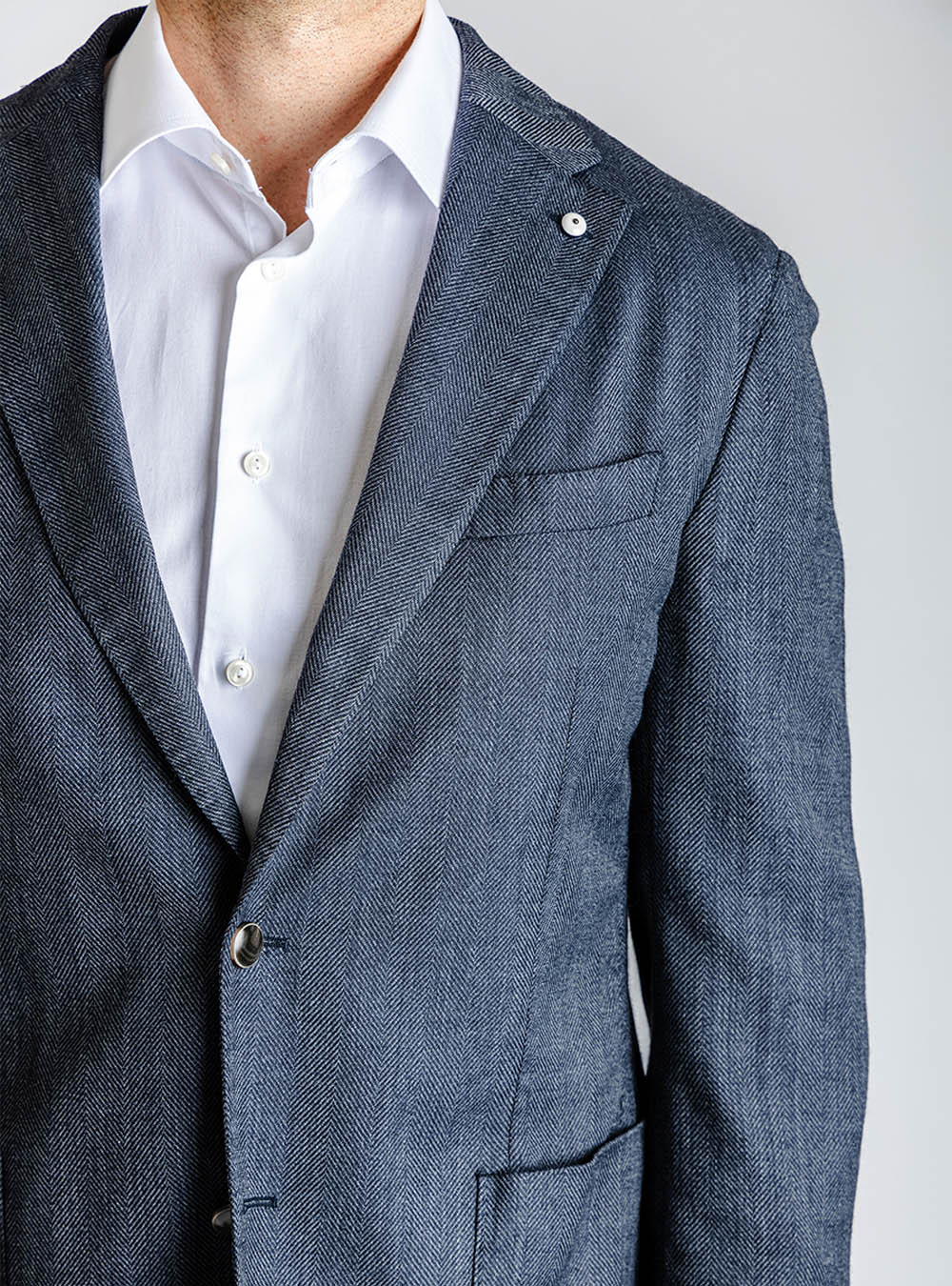 L.B.M 1911 Blue Herringbone Sport Jacket