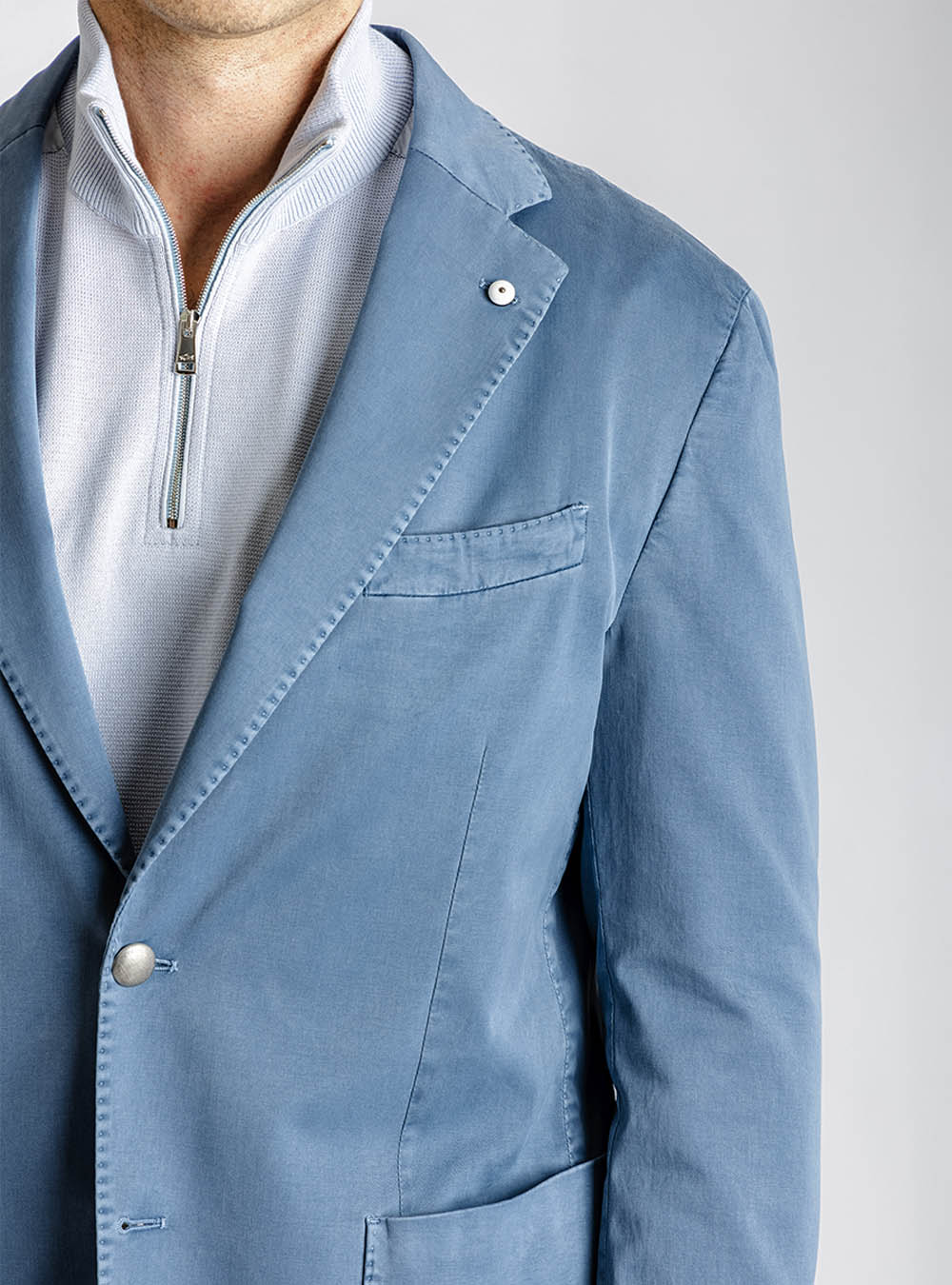 L.B.M. 1911 Steel Blue Cotton Sport Jacket