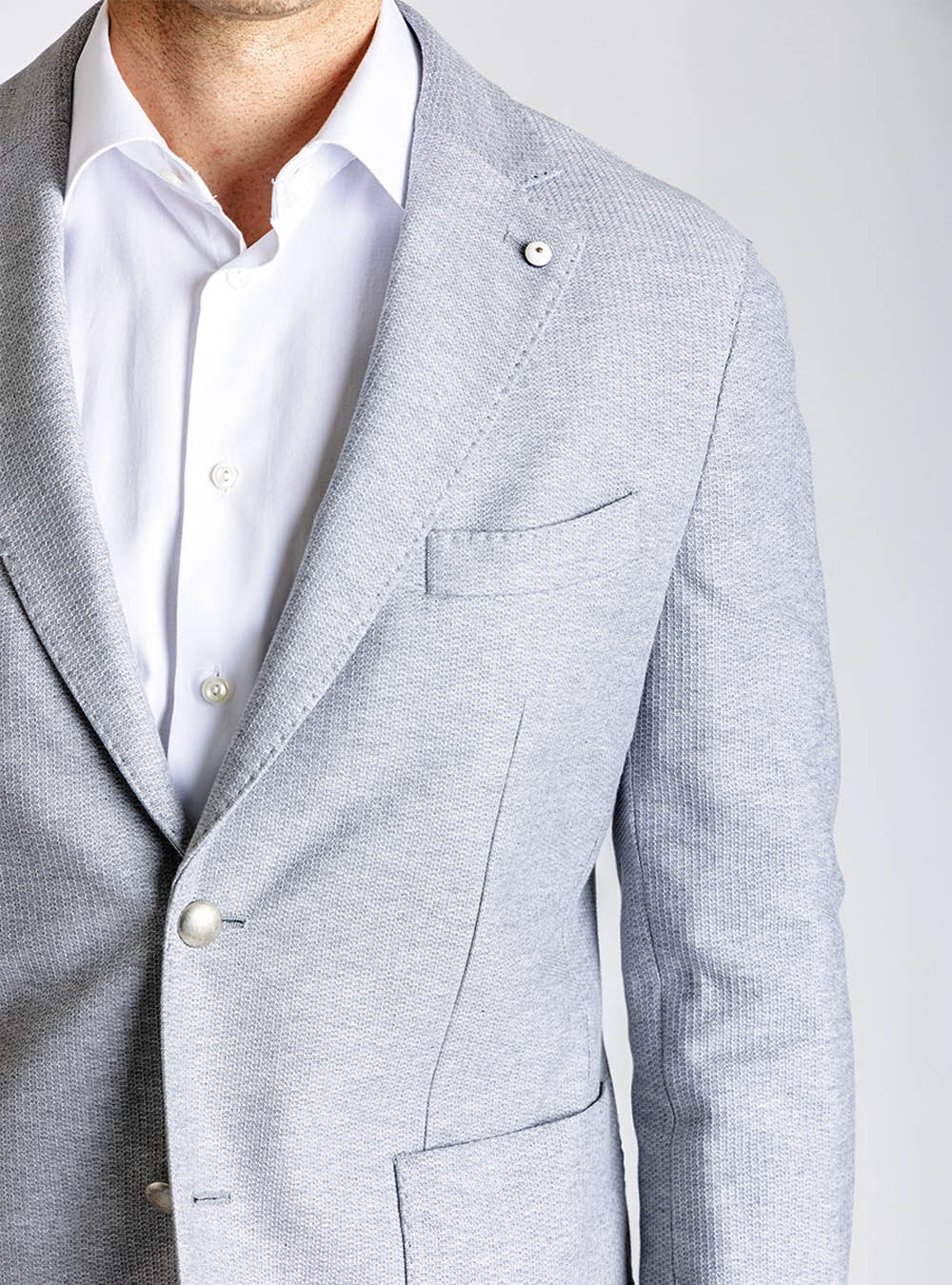 L.B.M. 1911 Steel Grey Textured Sport Jacket