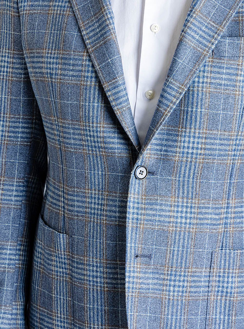 L.B.M. 1911 Blue and Tan Check Sport Jacket