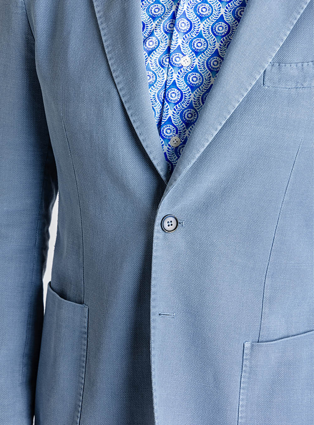 L.B.M. 1911 Blue Textured Cotton Sport Jacket