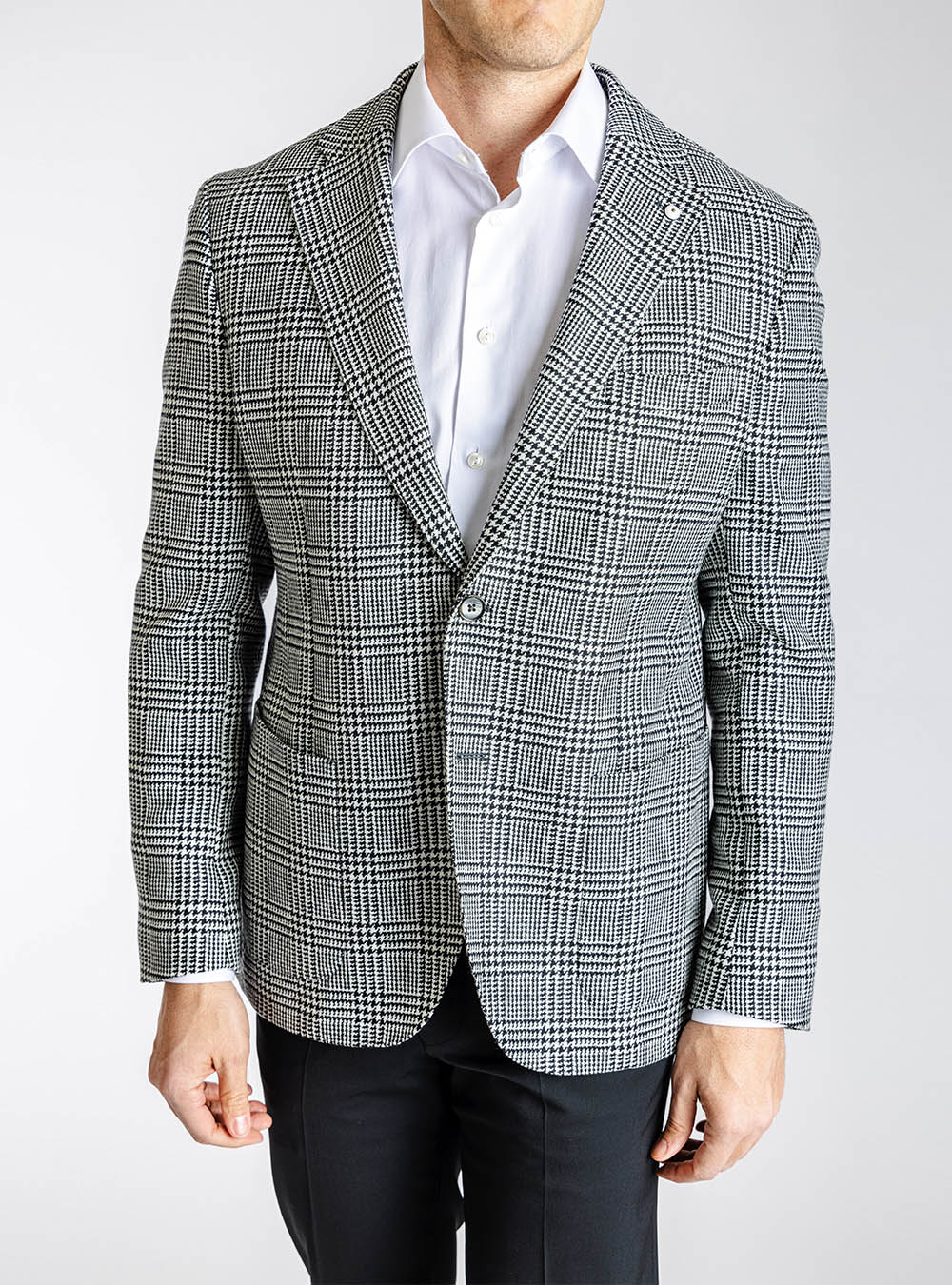 L.B.M. 1911 Black & White Houndstooth Sport Jacket