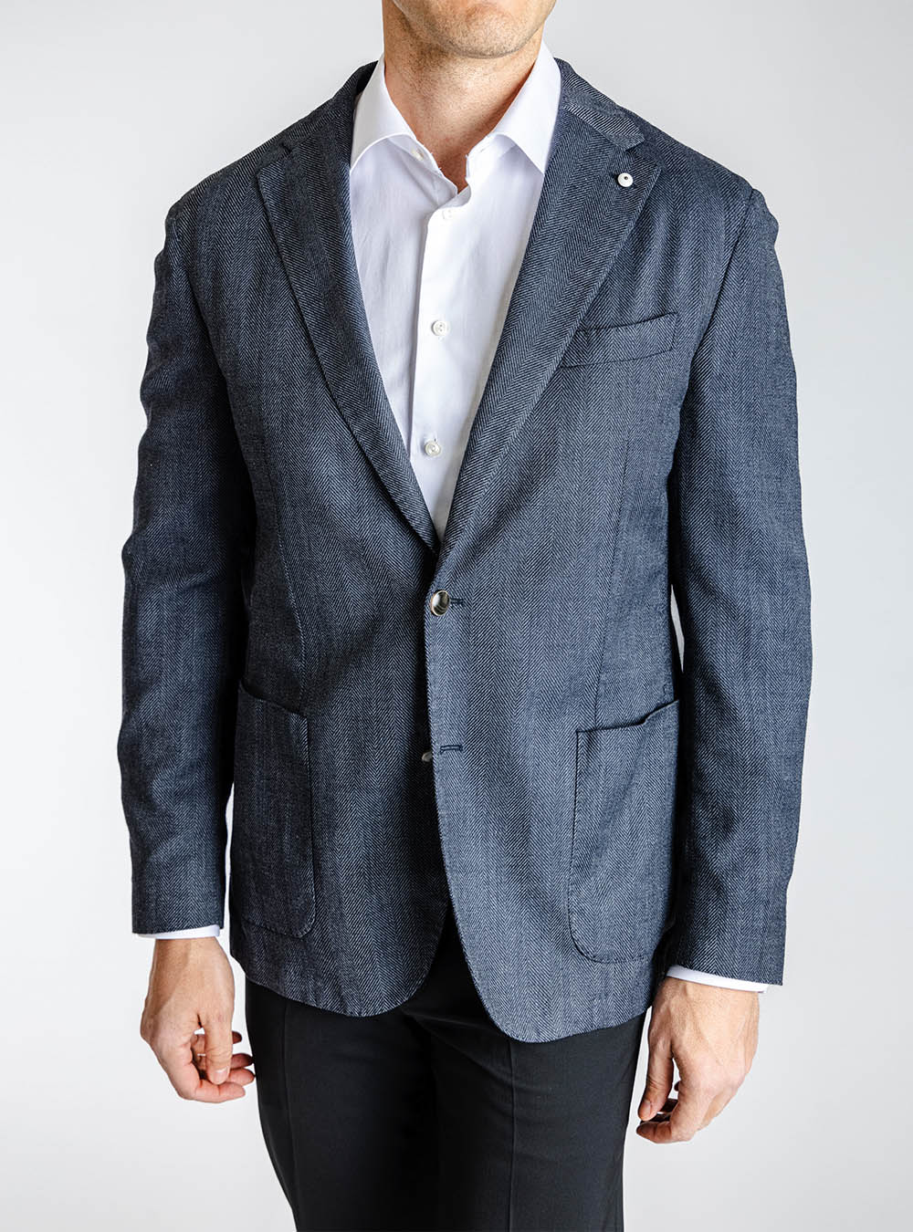 L.B.M 1911 Blue Herringbone Sport Jacket