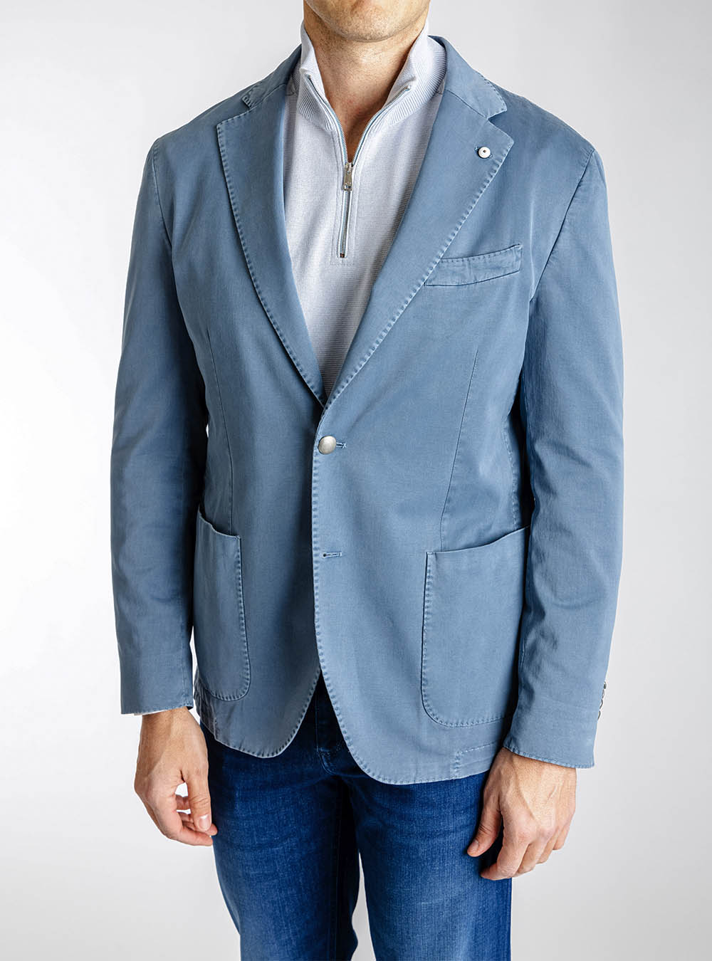 L.B.M. 1911 Steel Blue Cotton Sport Jacket
