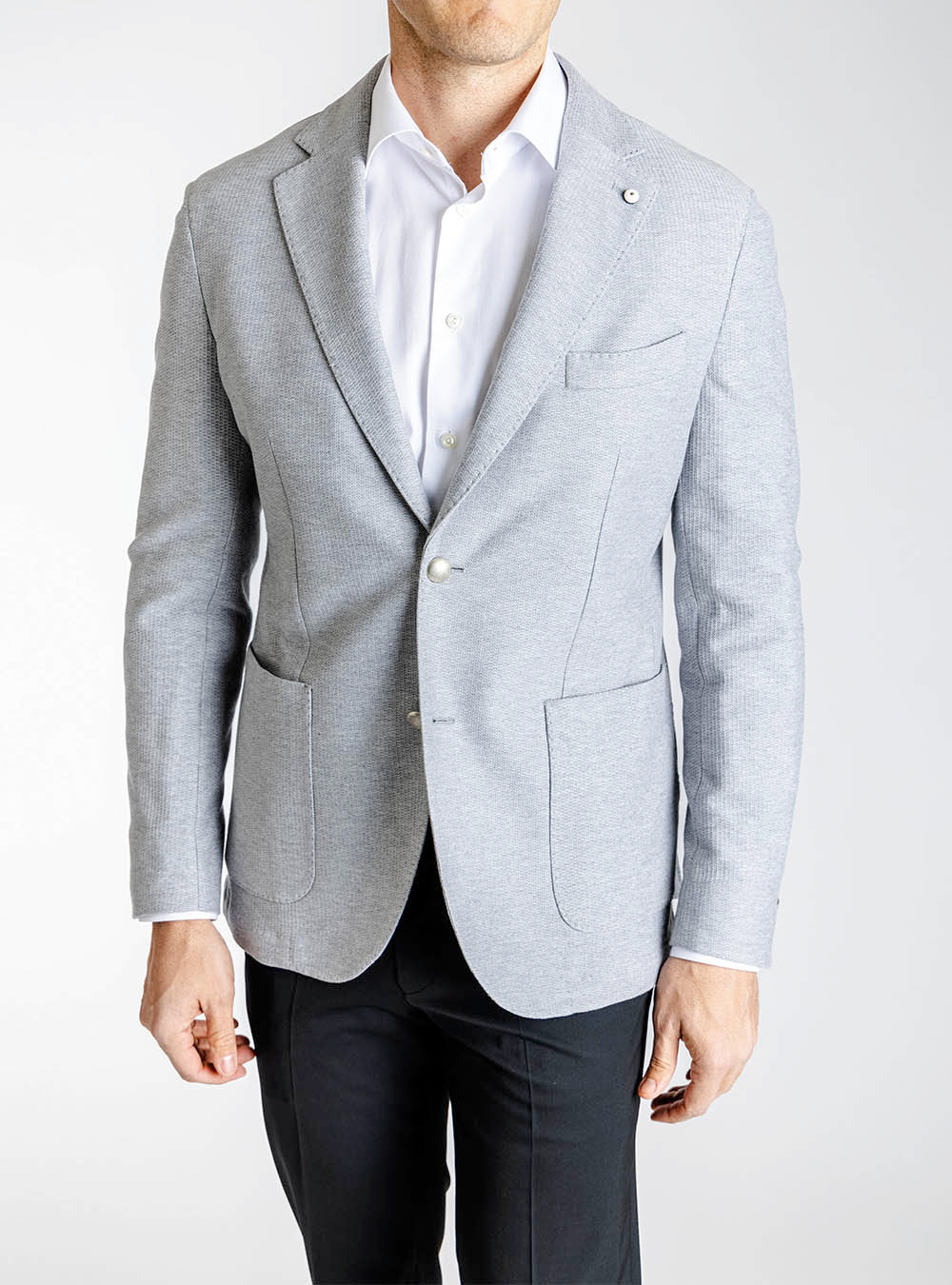L.B.M. 1911 Steel Grey Textured Sport Jacket