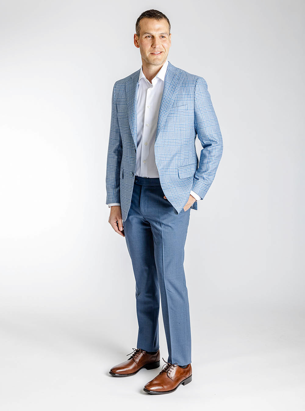 Samuelsohn Light Blue Check Jacket