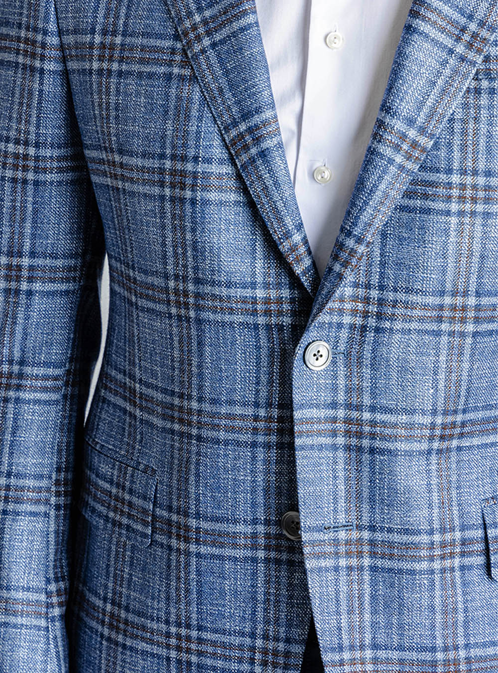 Samuelsohn Blue Multi-Tone with Hickory Overcheck Sport Jacket