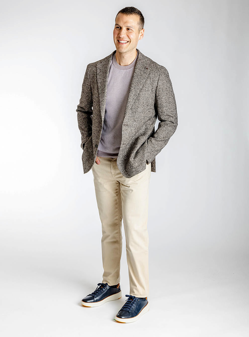 Tagliatore Grey, Tan & Brown Overcheck Sport Jacket