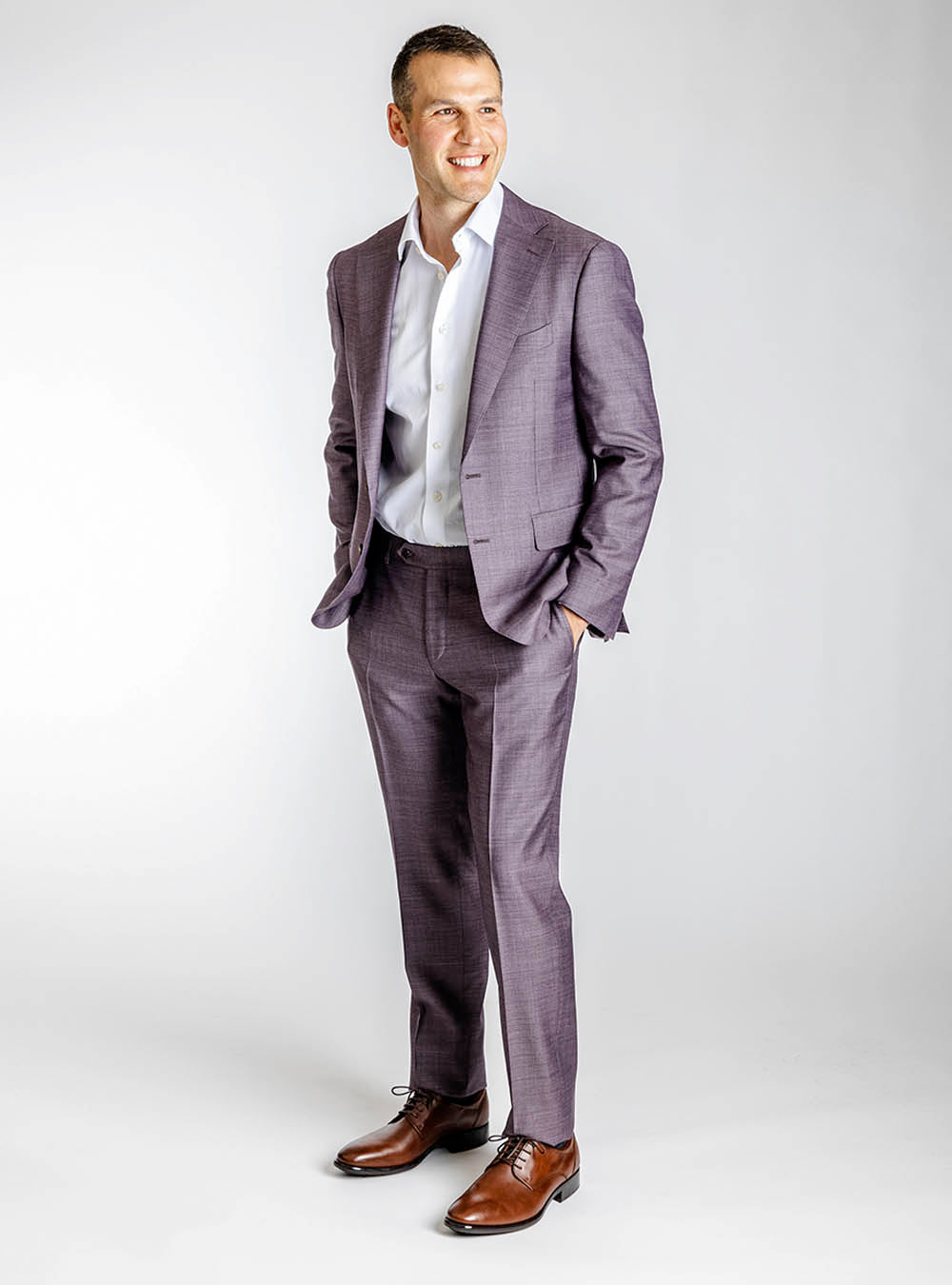 Canali Plum Twill Suit