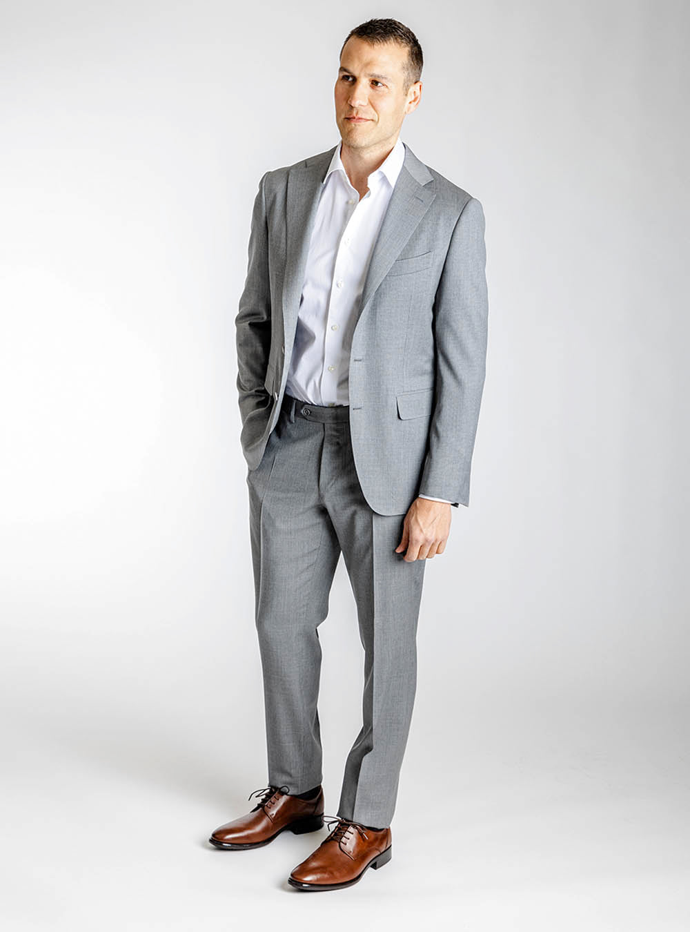 Canali Two-Tone Grey Suit with Mini Box Check
