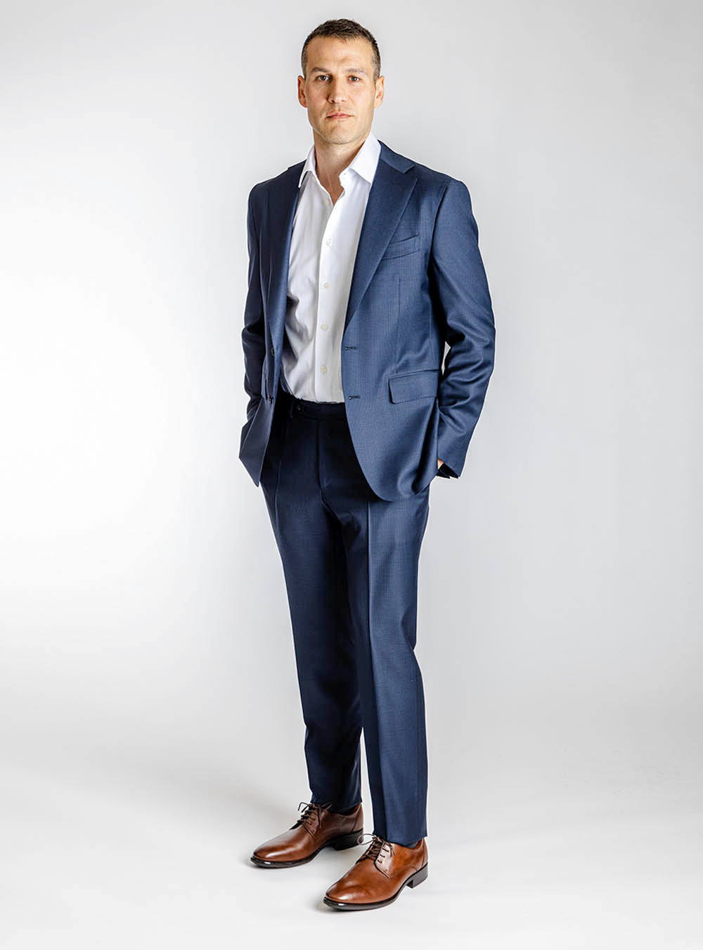 Canali Deep Navy Mini Houndstooth Suit