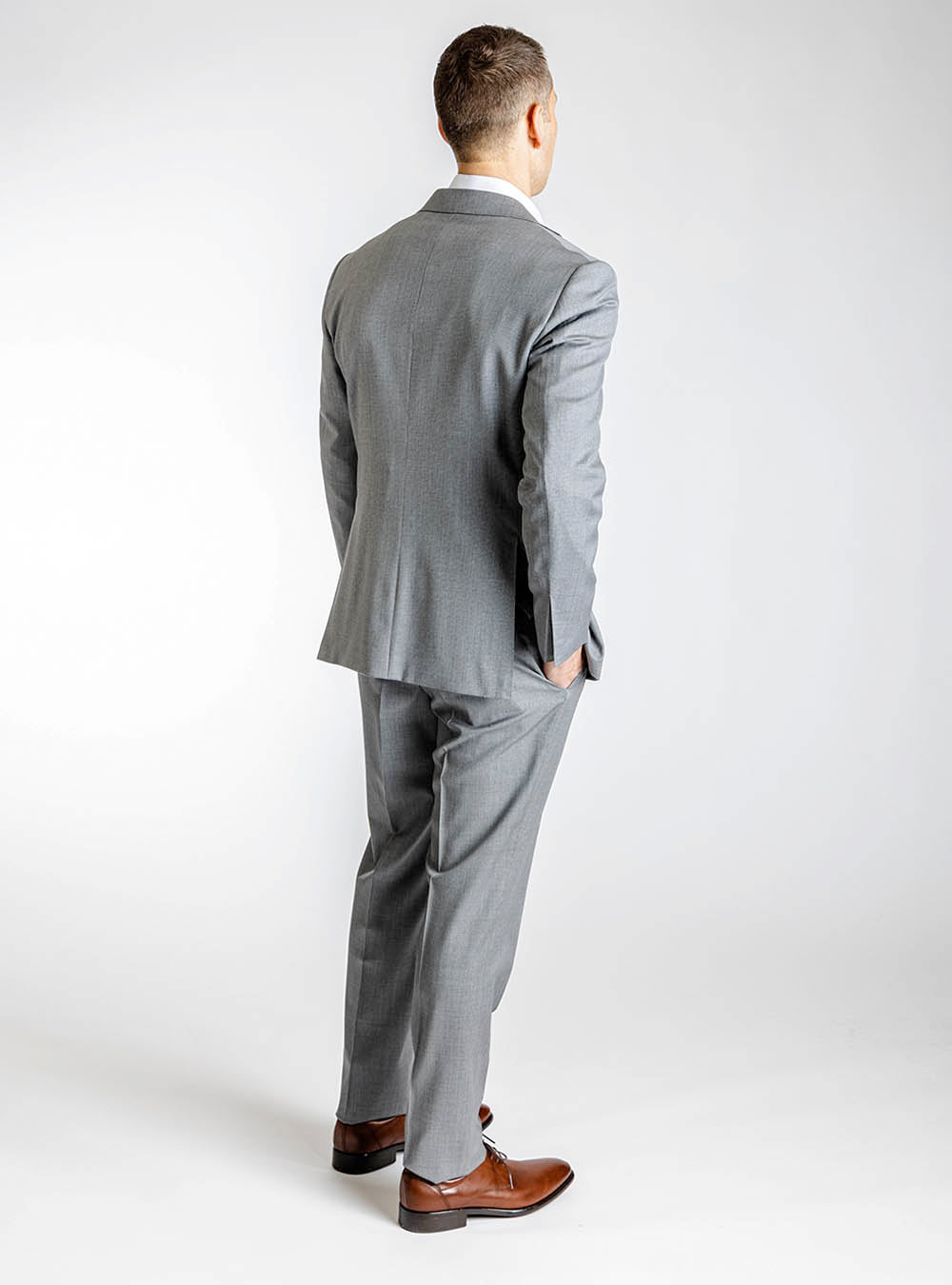 Canali Two-Tone Grey Suit with Mini Box Check