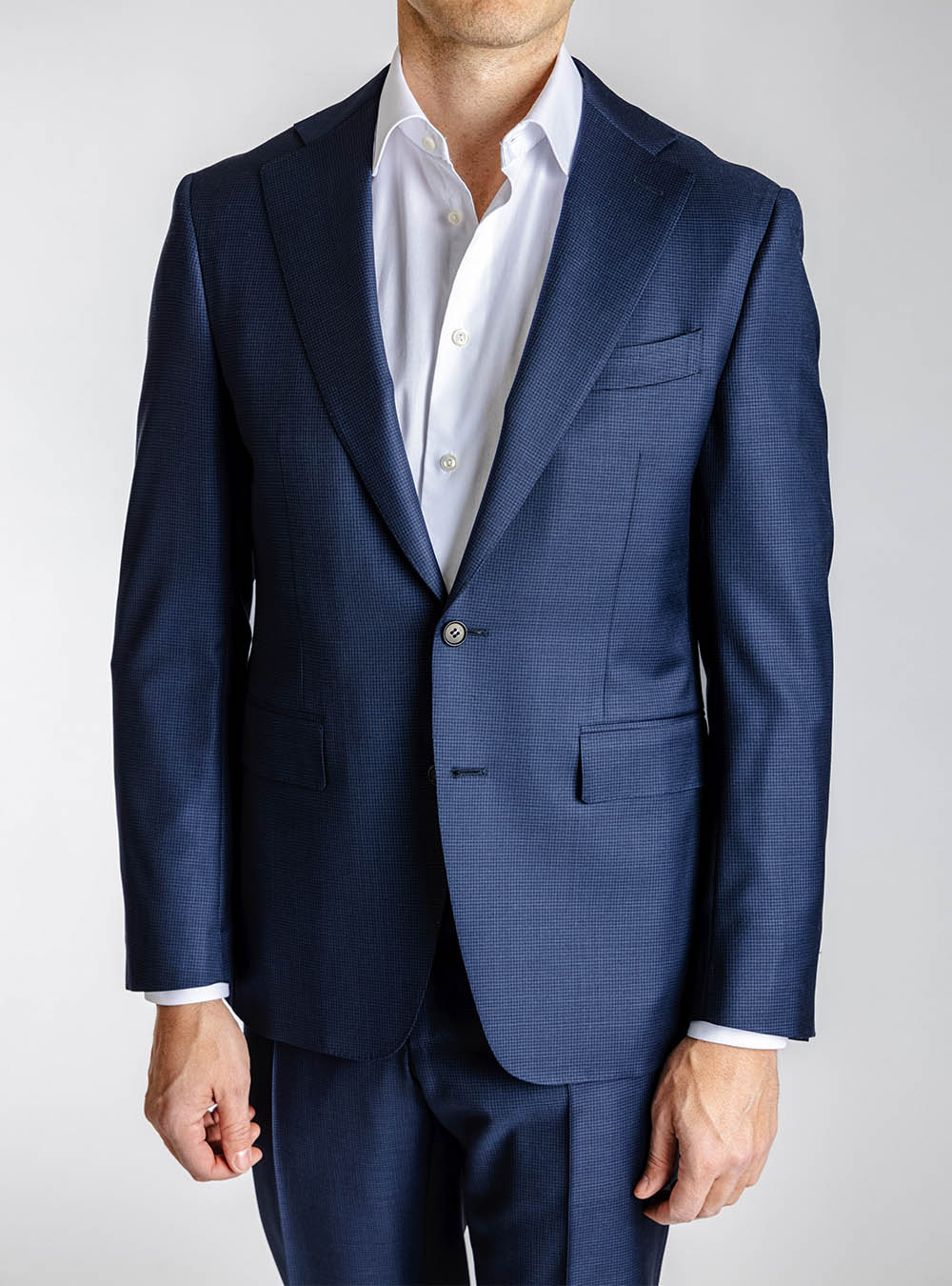 Canali Deep Navy Mini Houndstooth Suit