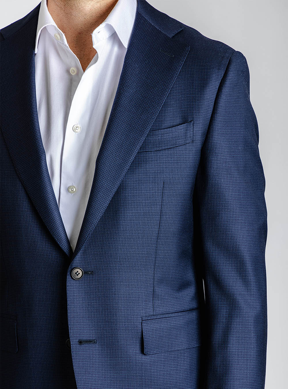 Canali Deep Navy Mini Houndstooth Suit