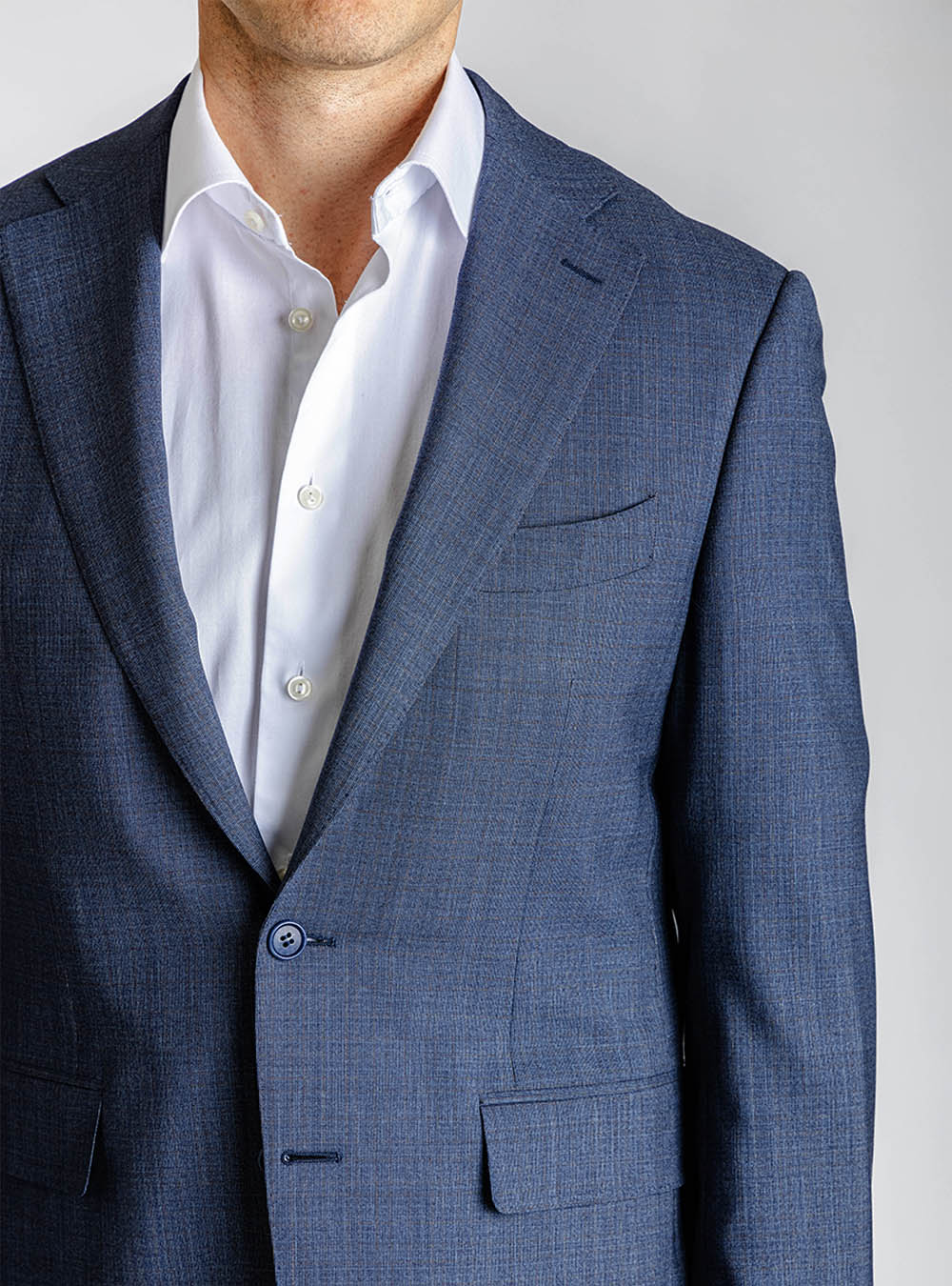 Canali Soft Blue with Teal Thread Suit