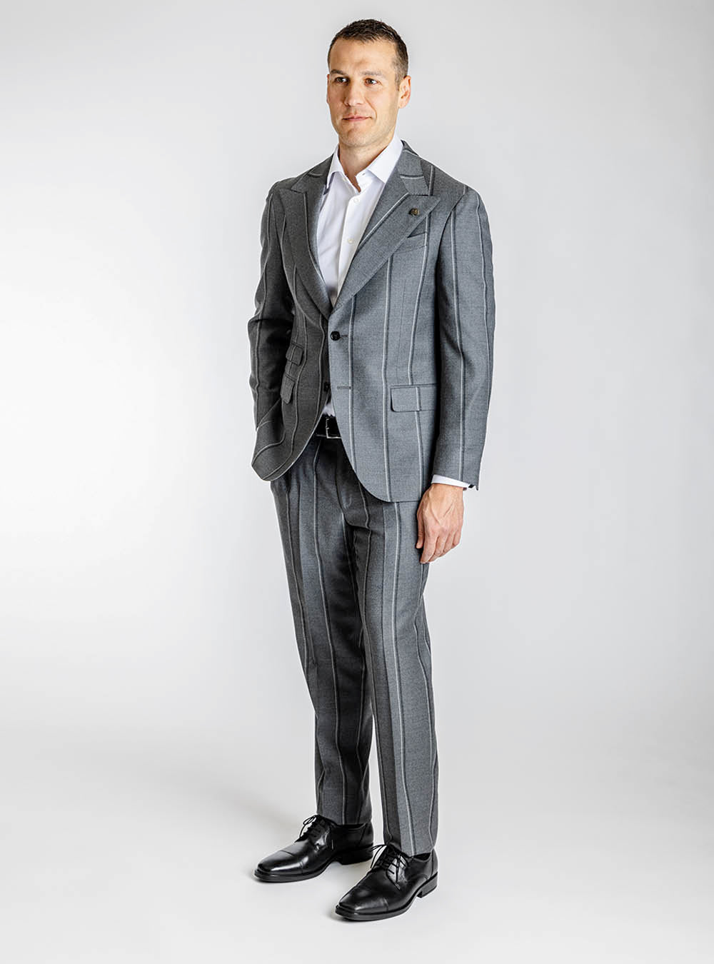 Gabriele Pasini Grey on Grey Chalkstripe Suit