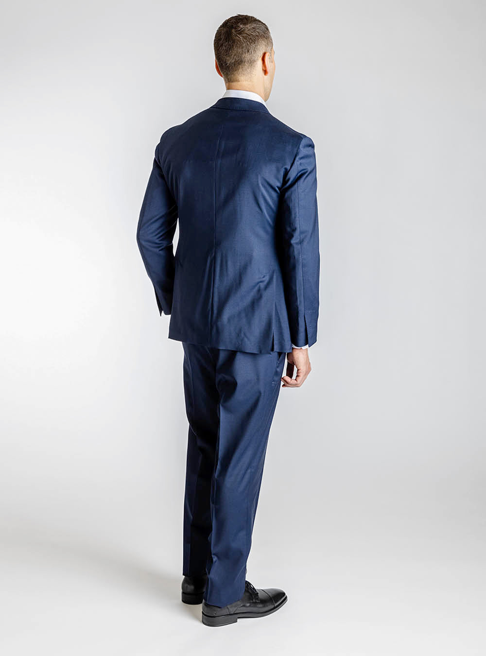 Gabriele Pasini Solid Navy Peak Lapel Suit