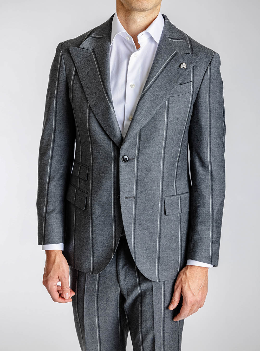 Gabriele Pasini Grey on Grey Chalkstripe Suit