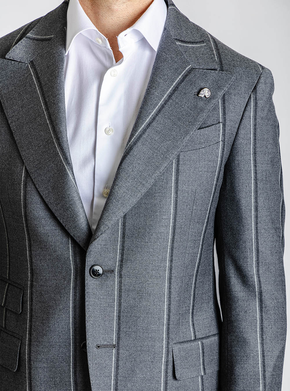 Gabriele Pasini Grey on Grey Chalkstripe Suit