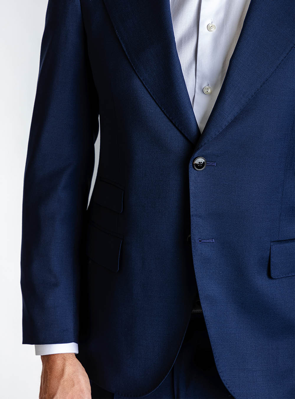 Gabriele Pasini Solid Navy Peak Lapel Suit