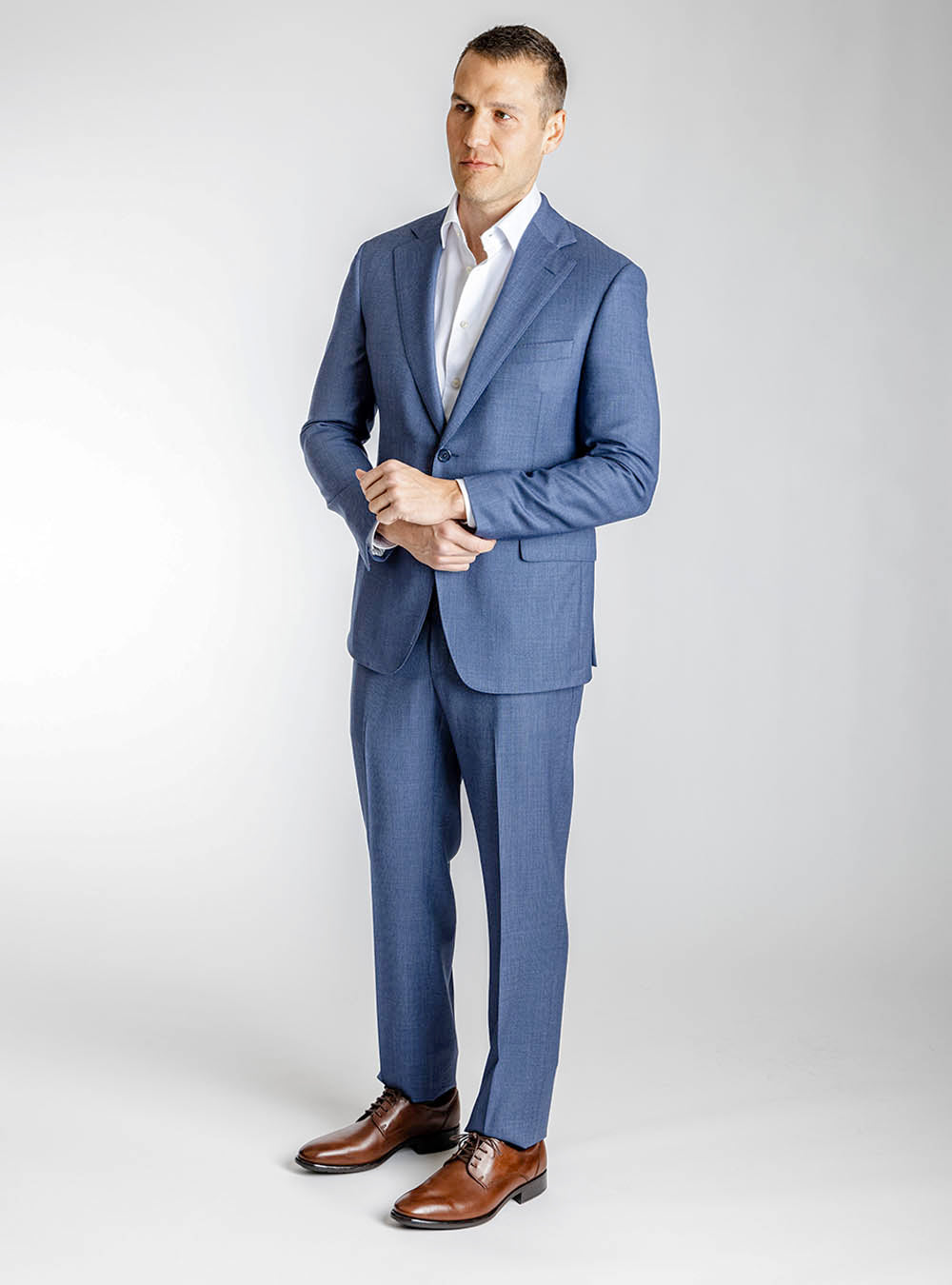 Samuelsohn Blue Birdseye Suit