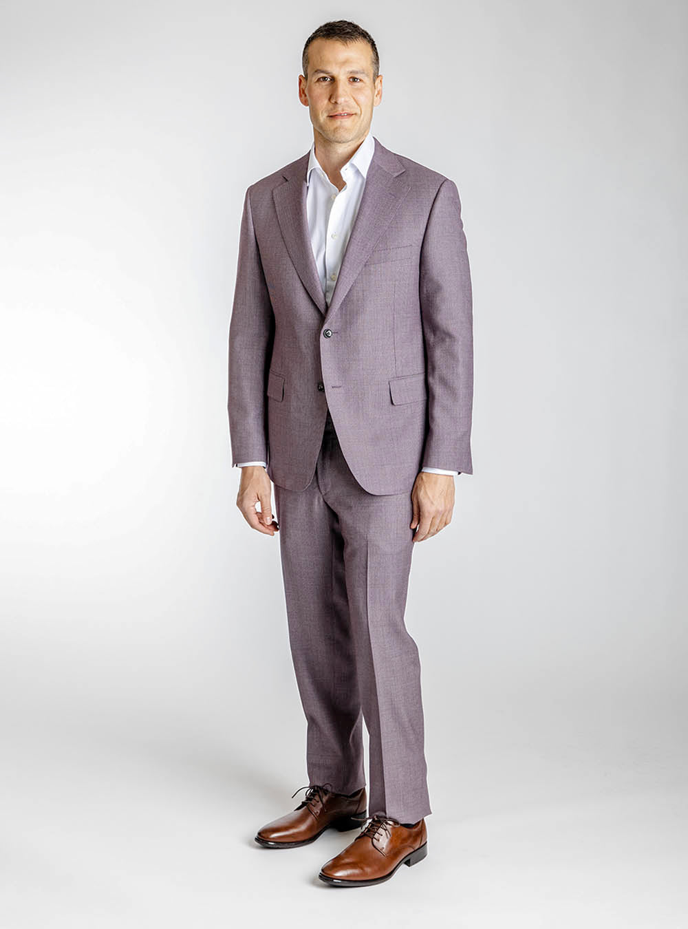 Samuelsohn Fuschia Birdseye Suit