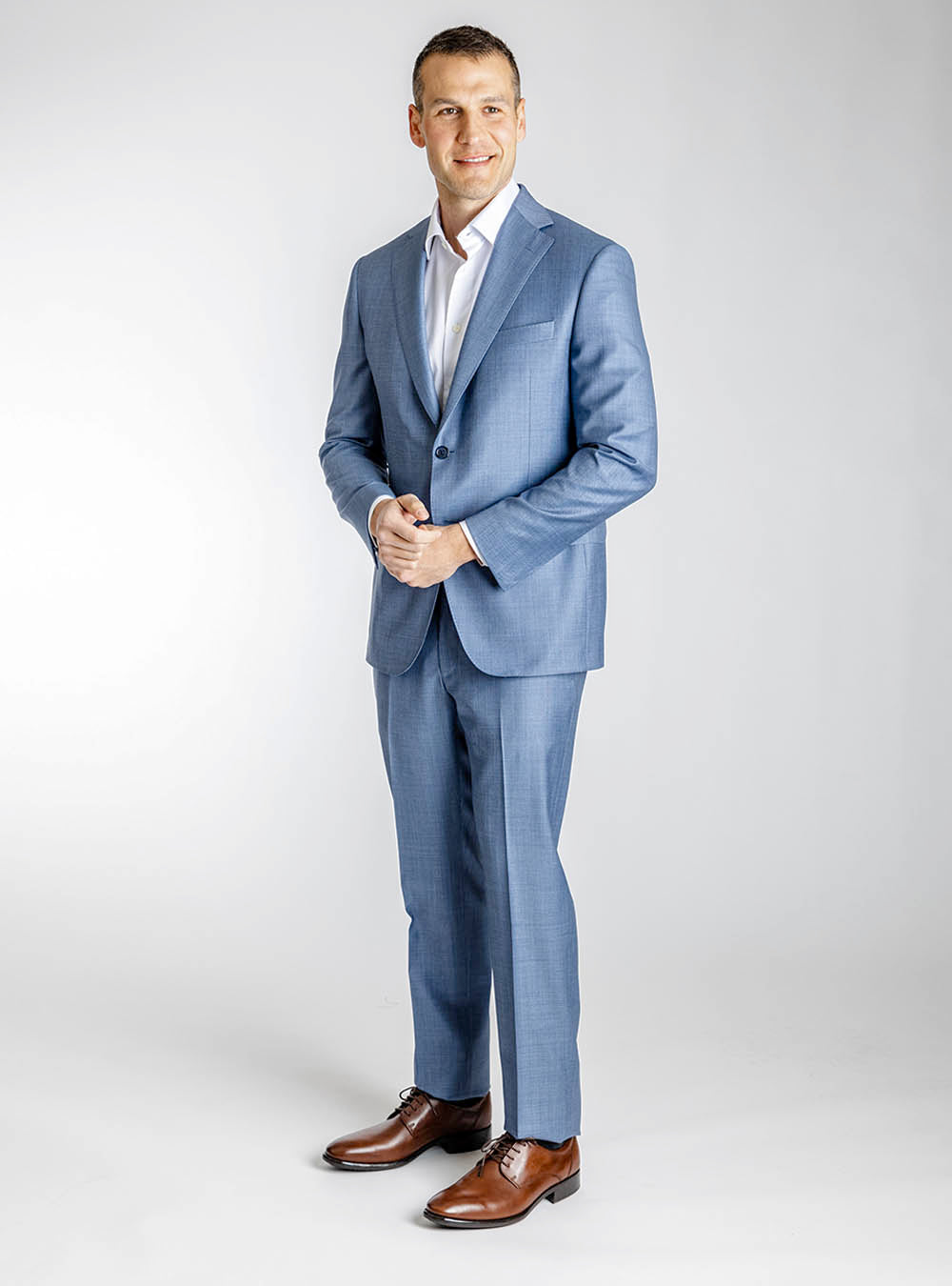 Samuelsohn Solid Sky Blue Suit