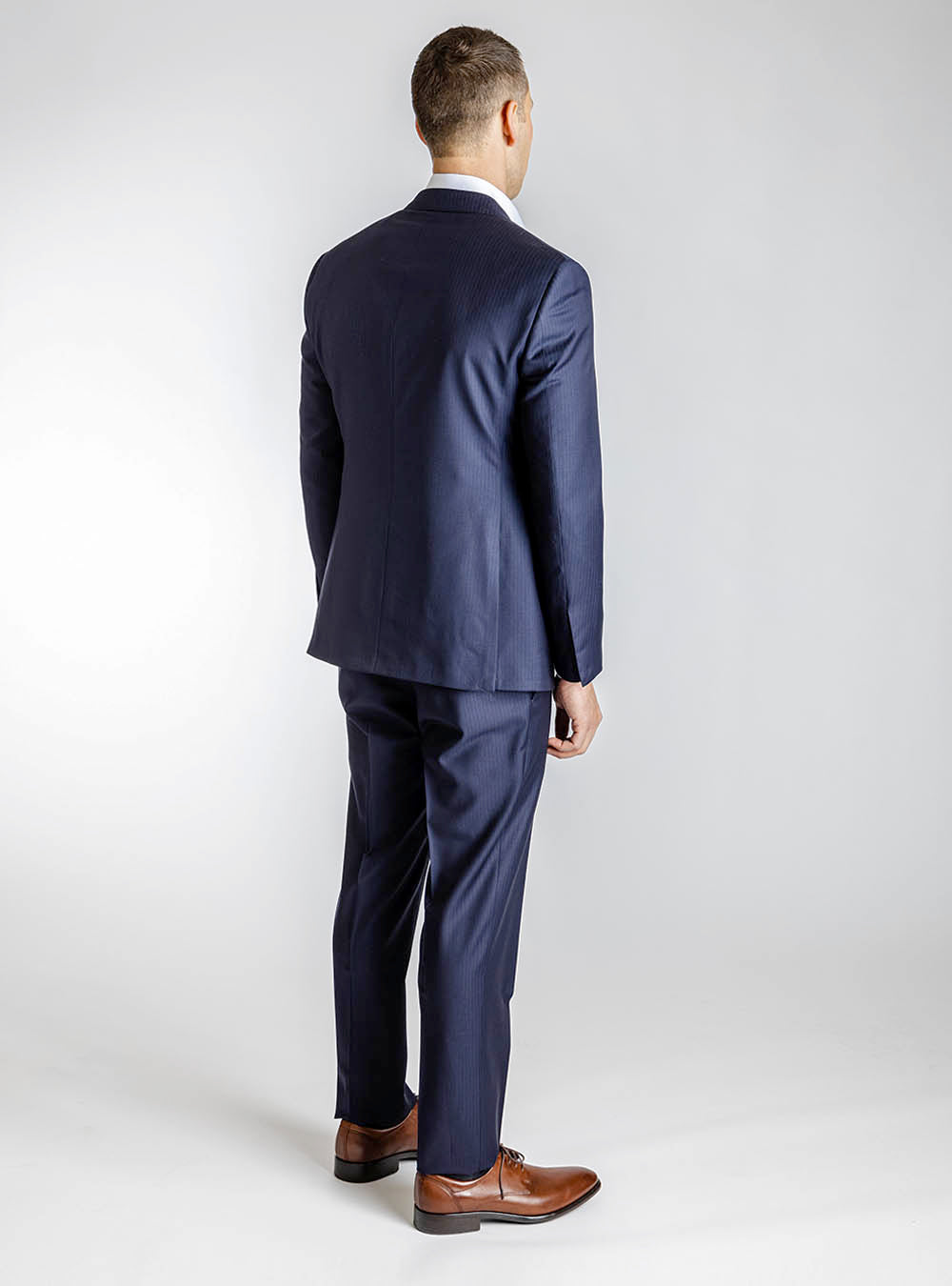 Samuelsohn Navy Pinstripe Suit