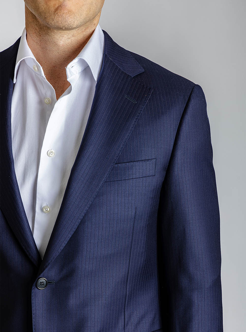 Samuelsohn Navy Pinstripe Suit